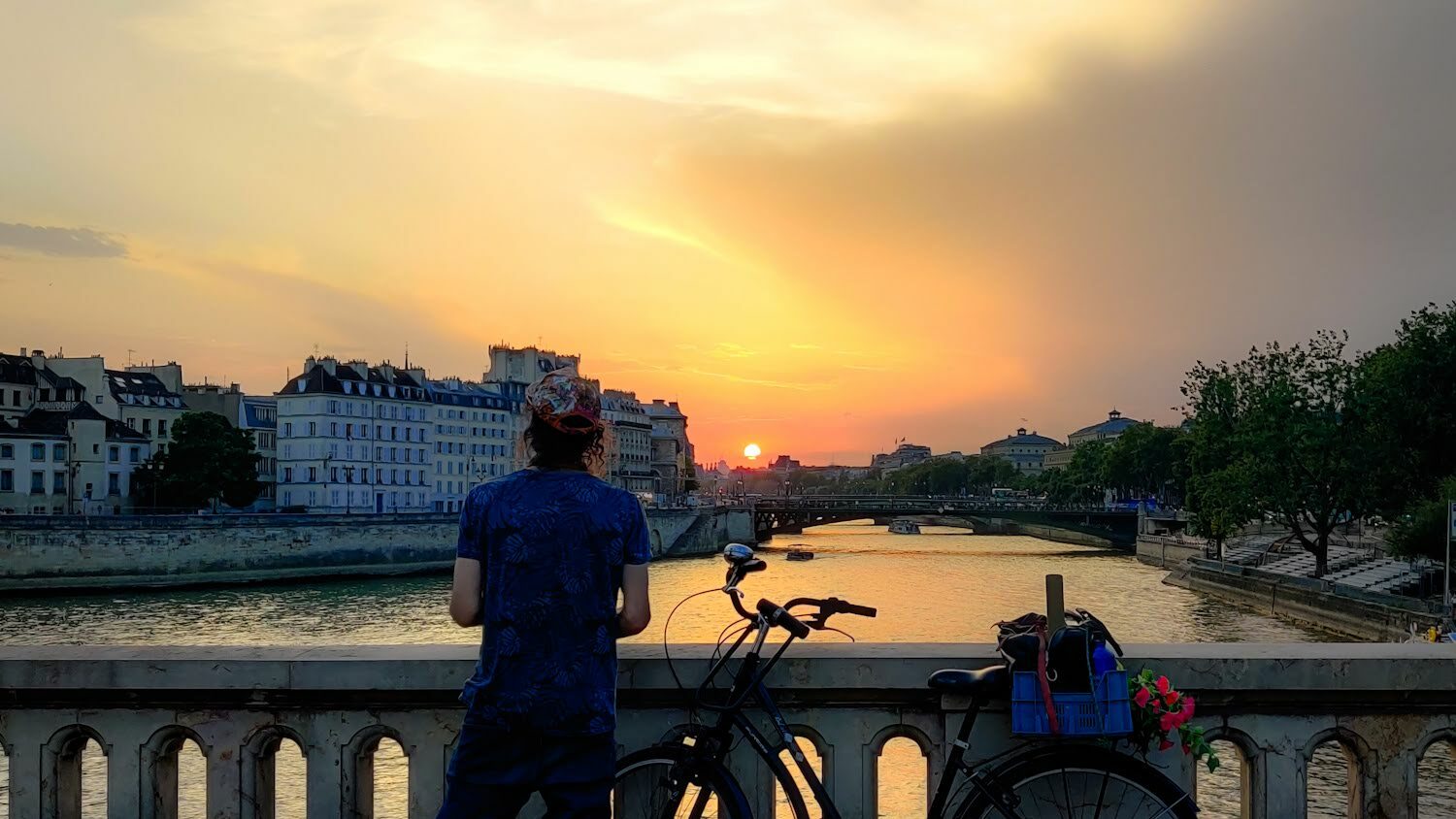 Paris apartment sunset